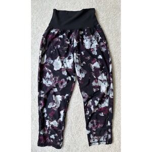 Lululemon Tranquil Crop Pants High Waist Kara Blossom Multi Black Women's Size 4